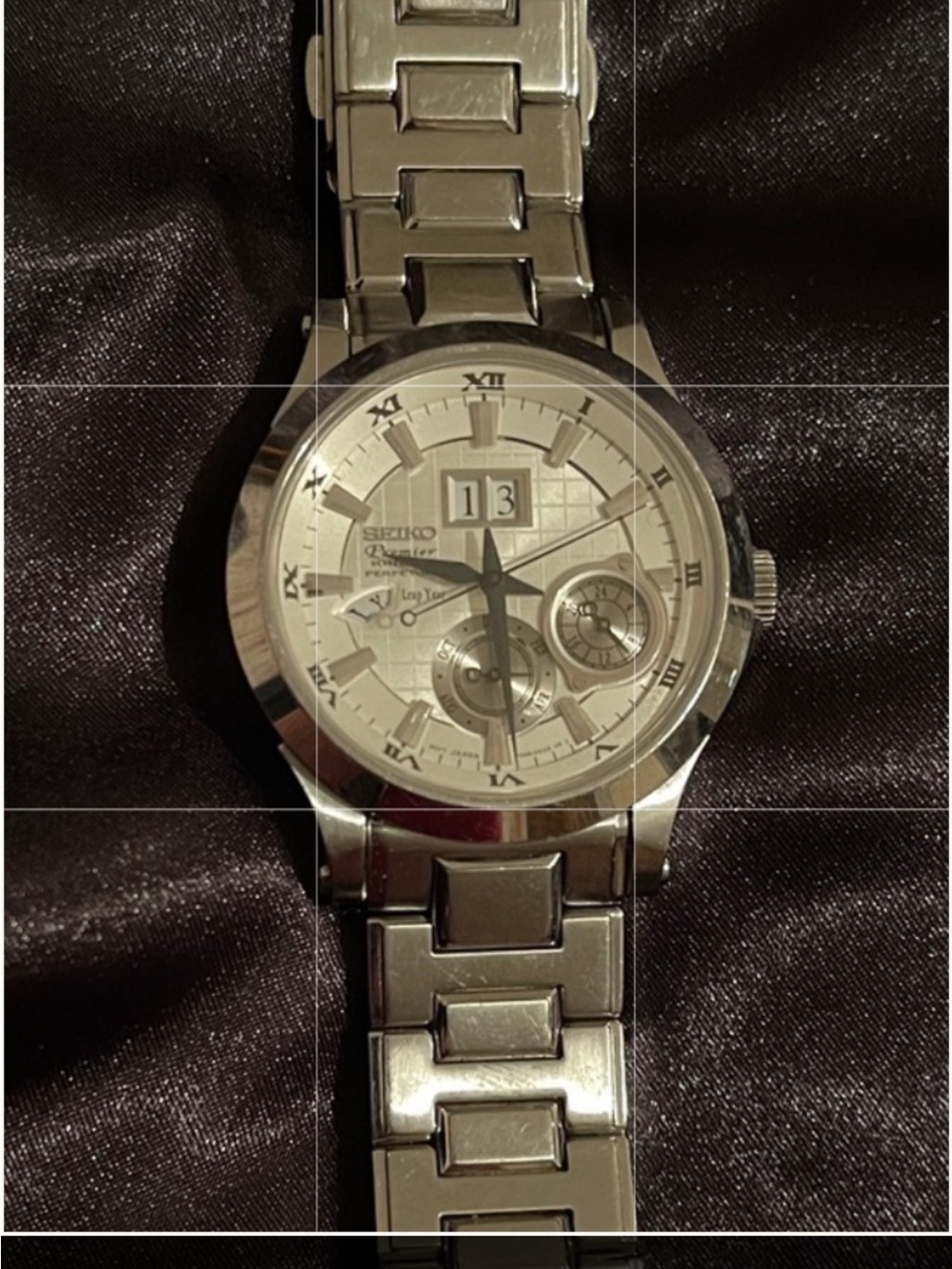 Seiko Silver Stainless Steel Men's Watch with Cream Dial